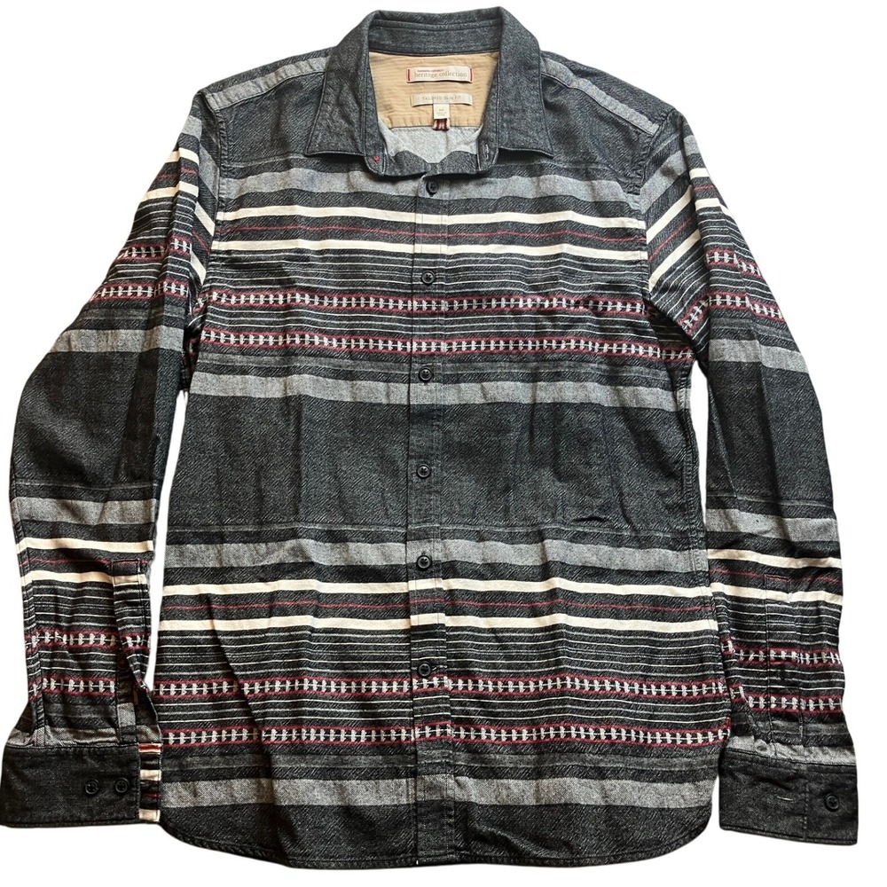 Banana Republic Shirt Mens Medium Flannel Tribal‎ Preppy Academia Career Office